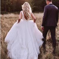 New Arrival Simple Scoop Neckline Sleeveless Satin Cheap Western Wedding Dress With Bow Belt Open Back Covered Button A-line Bridal Gowns - Thumbnail 3