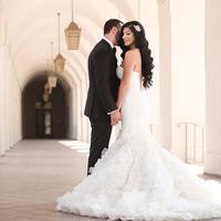 Summer Backless Sweetheart Mermaid Wedding Dresses Cascading Ruffles Pleats Long Sweep Train Bride Wedding Gowns Arabic - Thumbnail 1
