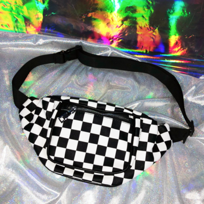 Free Shipping-CHECKER BUM BAG