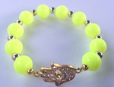 Neon Yellow Hamsa Bracelet