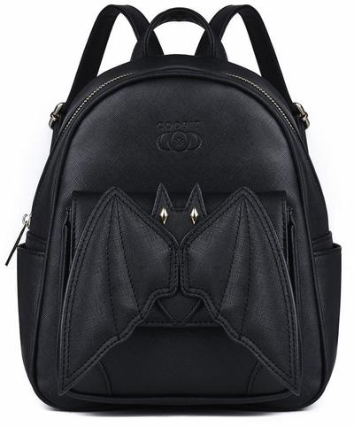 3D Black Bat Design Gothic Harajuku PU Leather Backpack