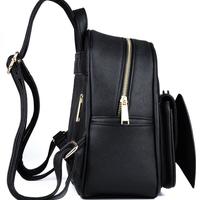 3D Black Bat Design Gothic Harajuku PU Leather Backpack - Thumbnail 2