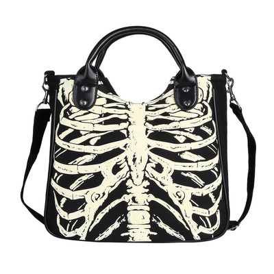 Black gothic skeleton handbag