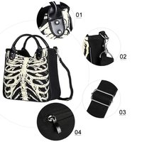 Black Gothic Skeleton Handbag - Thumbnail 4