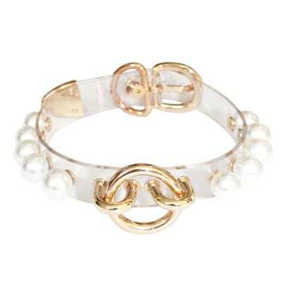 Marina choker ( clear + gold )