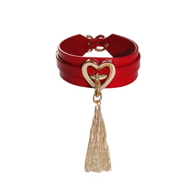 Yaris choker ( red + gold )