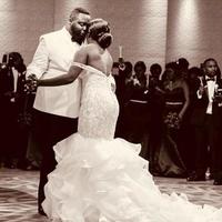 Plus Size Wedding Dresses Saudi African Off The Shoulder Ruffles Beads Sequins Mermaid Wedding Dress Sweep Train Covered Button Bridal Gowns - Thumbnail 1