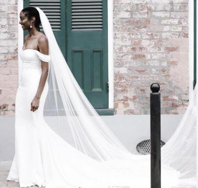 White Mermaid Wedding Dresses Off Shoulder Court Train African Garden Country Church Bridal Gowns vestido de novia Plus Size Cheap