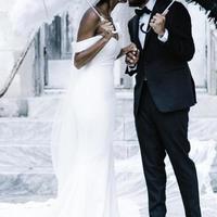 White Mermaid Wedding Dresses Off Shoulder Court Train African Garden Country Church Bridal Gowns vestido de novia Plus Size Cheap - Thumbnail 2