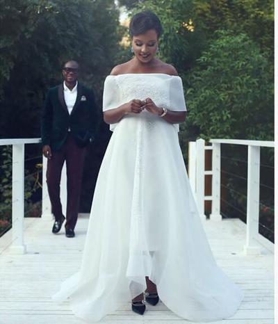 Elegant White Short Sleeve Wedding Dress High Low Cap Sleeve Bridal Gown vestido de noiva Catching-eyes Brides Dresses