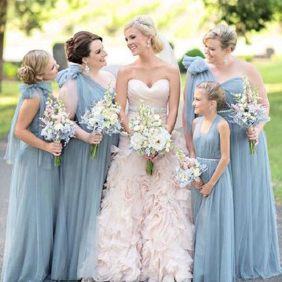 Plus size one shoulder bridesmaid dresses for wedding party - Thumbnail 5