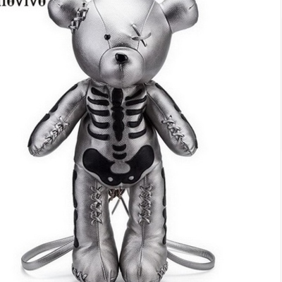 Skeleton bear gothic harajuku backpack bag