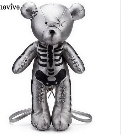 Skeleton Bear Gothic Harajuku Backpack Bag
