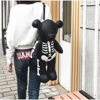 Skeleton Bear Gothic Harajuku Backpack Bag - Thumbnail 2