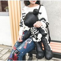 Skeleton Bear Gothic Harajuku Backpack Bag - Thumbnail 4