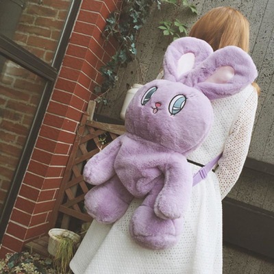 Kawaii bunny rabbit plush backpack bag