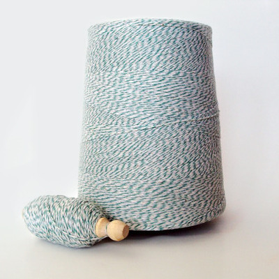 Green & white baker's twine - 25 meters