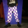 90s Color Block Checker Casual Jogger Pants-4