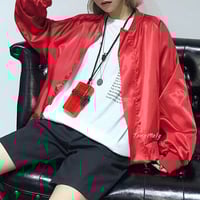 Harajuku BF Style Solid Color Baseball Jacket - Thumbnail 4