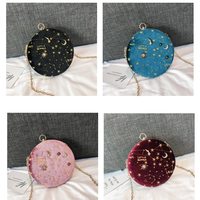 Galaxy Stars and Moon Whimsical Round Fashion Bags - Thumbnail 3