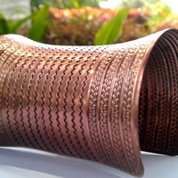  Large Copper Zig Cuff - Thumbnail 3