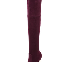 Unique Black Pointed Boots Super High Heels Over the knee stretch boots Hot - Thumbnail 3