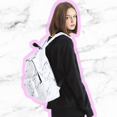  marble backpack in white
