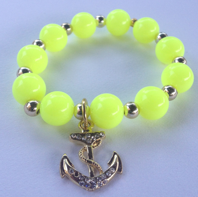Neon Yellow Anchor Bracelet