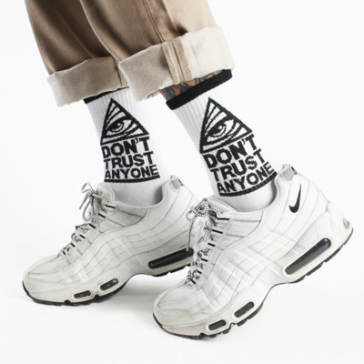"don't trust anyone" socks
