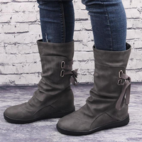 Fashion flat women's boots Cheap Boots Hot Q-0852 - Thumbnail 3
