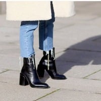 2019 New Black Thick with short boots Martin boots G2540 - Thumbnail 1