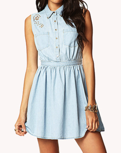 Denim Detailed Dress