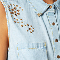 Denim Detailed Dress - Thumbnail 3