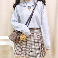 Sweet Love Heart Hollow Out Ruffle Collar Sweater - Thumbnail 2