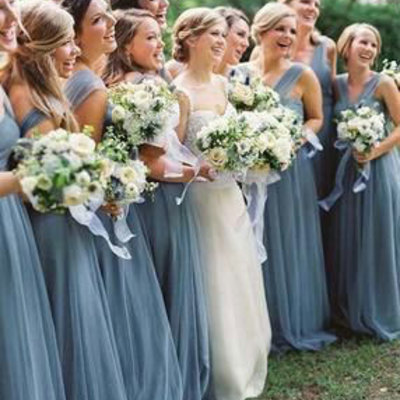 Soft chiffon long bridesmaid dresses for wedding - Thumbnail 4