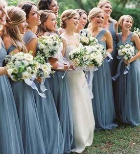Soft Chiffon Long Bridesmaid Dresses for Wedding