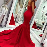 Vestidos de Fiesta Red Prom Dresses Long Cheap Mermaid Evening Gowns Bridesmaid Party Dress Formal Gown Robes de Soiree - Thumbnail 1