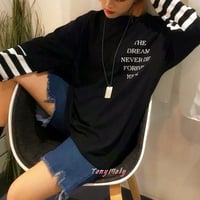 THE DREAM Printed Patchwork Striped Long Sleeve T-shirt - Thumbnail 1