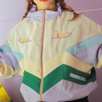 Harajuku Pastel Color Block Embroidery Jacket - Thumbnail 3