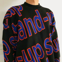 Vintage Stand-up Pullover Knit Sweater - Thumbnail 4