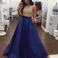 Beading Ball Gown Prom Dresses,2019 Prom Dresses,Satin Prom Dresses,Evening Dresses - Thumbnail 2