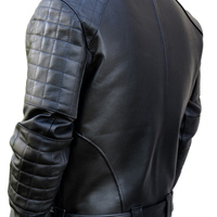 handmade biker jacket, men's black color lambskin motorcycle jacket - Thumbnail 3