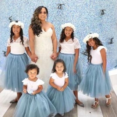 Sweet two piece flower girl dresses top with lace - Thumbnail 5