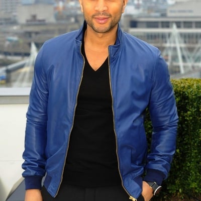 Handmade blue color leather jacket, men;s fashion celebrity jacket - Thumbnail 4