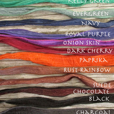 Hand-dyed silk ribbon