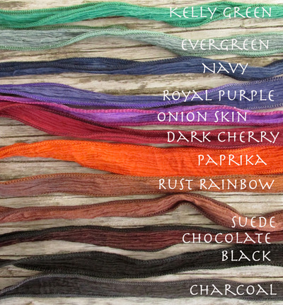 Hand-dyed silk ribbon