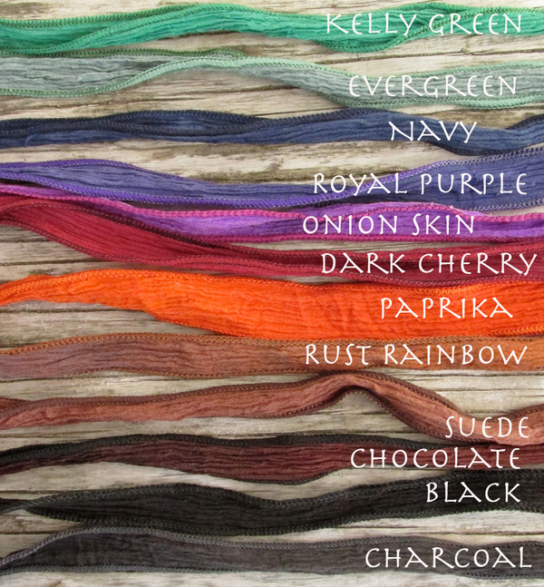 Hand-dyed silk ribbon