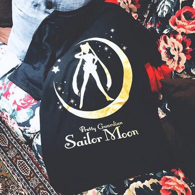 Sailor Moon Printed Black Tee