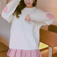 Sweet Heart Knit Sweater - Thumbnail 1