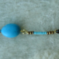 (H) Hair Jewelry/Gold and Turquoise Beads